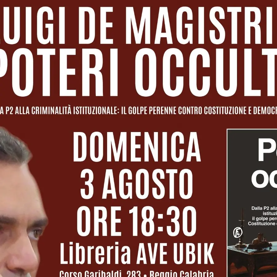 Reggio, Luigi de Magistris presenta il suo nuovo saggio “Poteri occulti” alla libreria Ave-Ubik