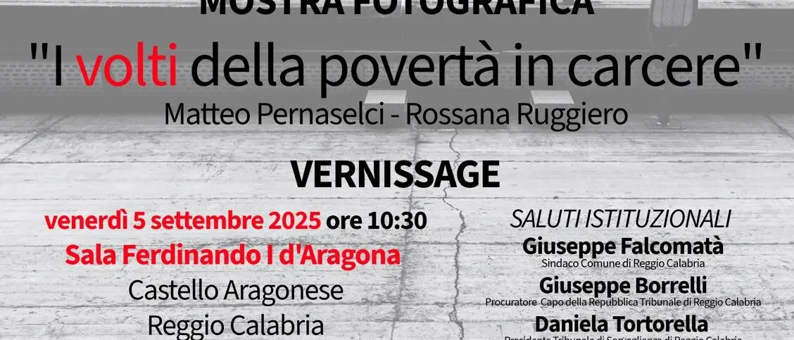 Reggio, vernissage della mostra fotografica \"I volti della povertà in carcere\"