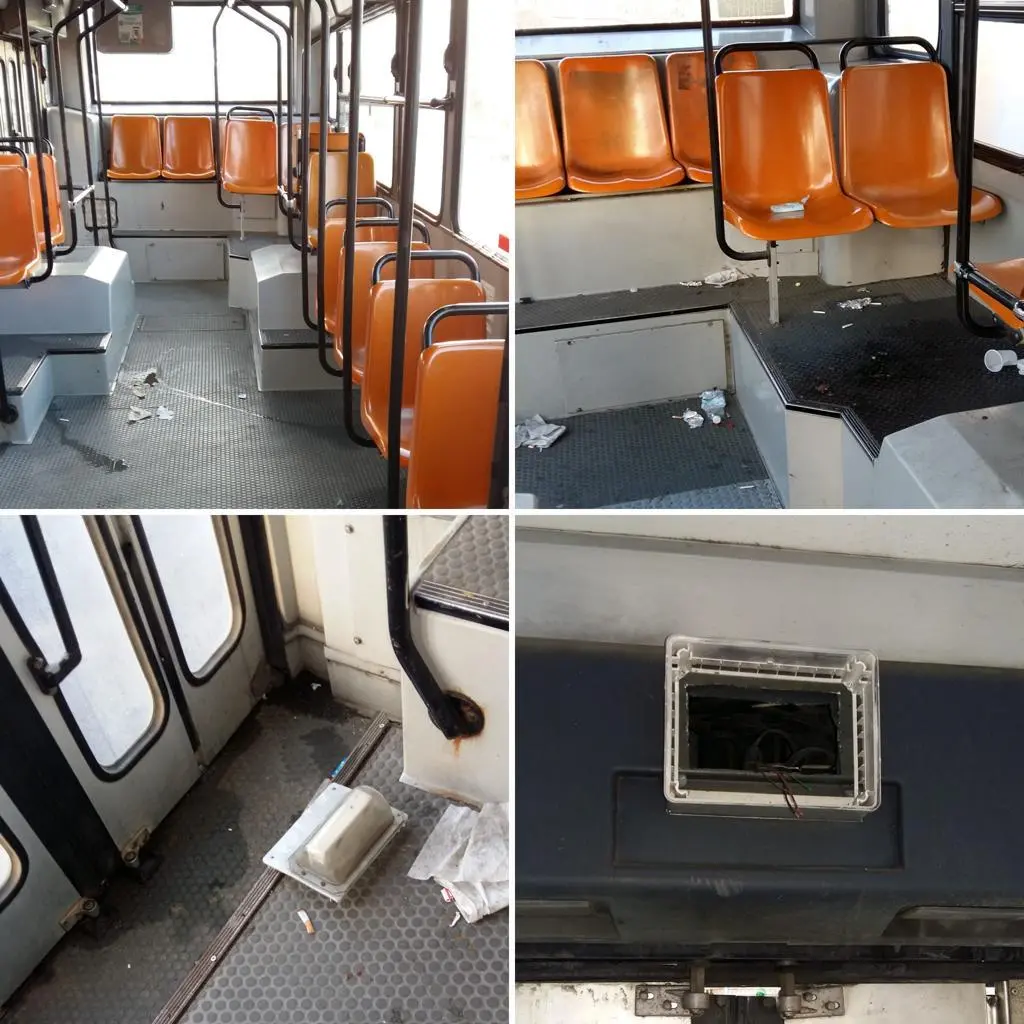 Danni agli autobus da parte dei tifosi della Reggina