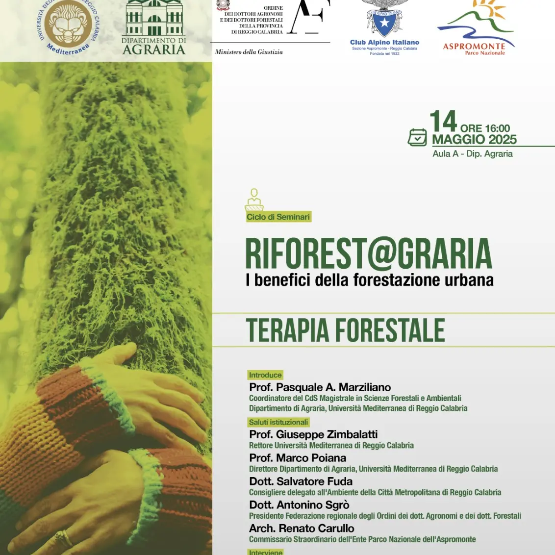 Reggio, al Dipartimento di Agraria il seminario sulla terapia forestale