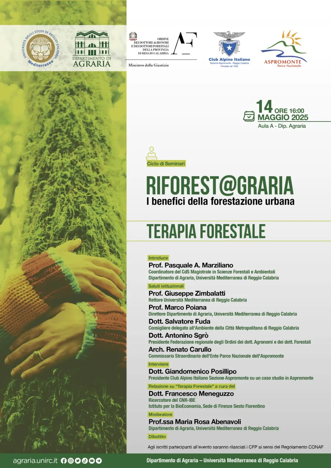 Reggio, al Dipartimento di Agraria il seminario sulla terapia forestale