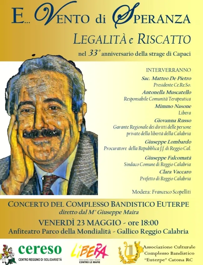 Reggio, “E…vento di speranza - Legalità e Riscatto”, un momento per ricordare la strage di Capaci