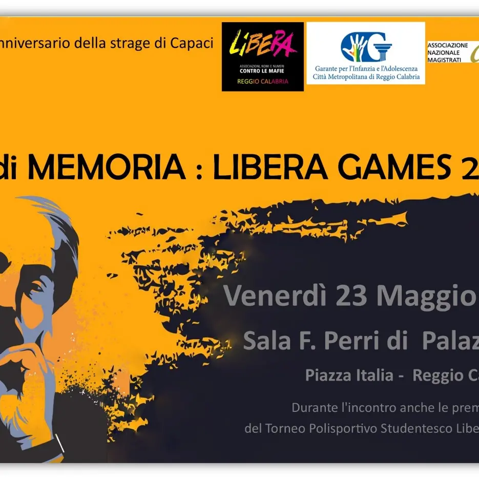 Reggio, il 23 maggio l'iniziativa \"Capaci di Memoria: Libera Games25”