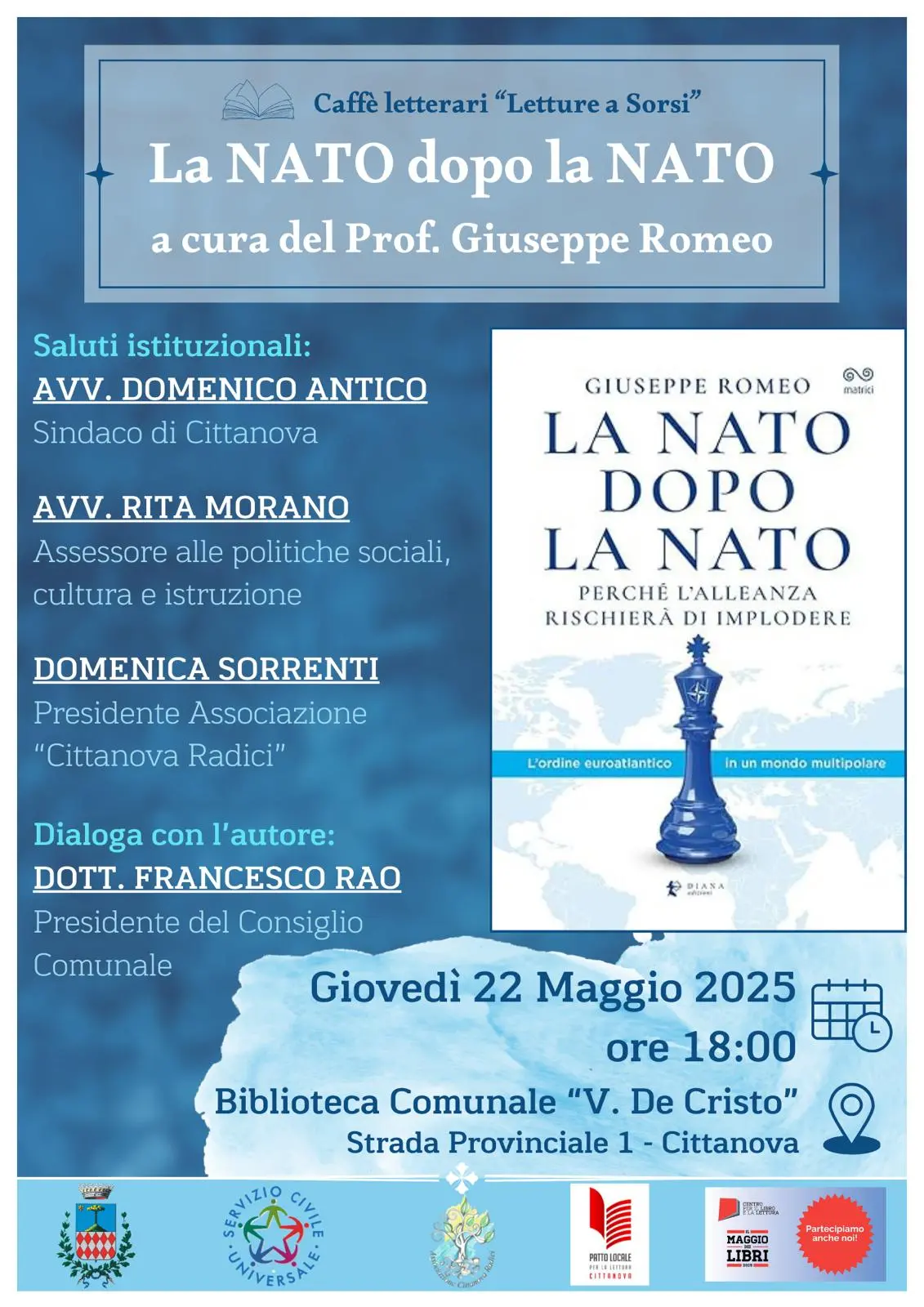 Cittanova, nuovo appuntamento in biblioteca con i Caffè Letterari
