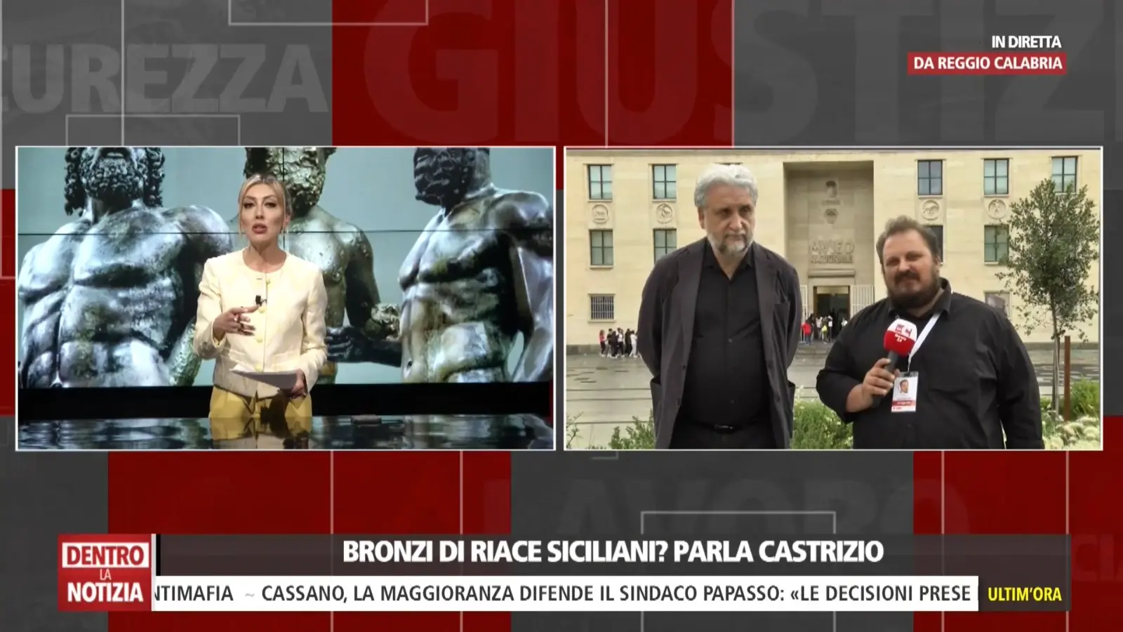 Bronzi di Riace, a \"Dentro la Notizia\" Daniele Castrizio smonta l’ipotesi siracusana: «Restaurati in Sicilia, ma forgiati ad Argo»