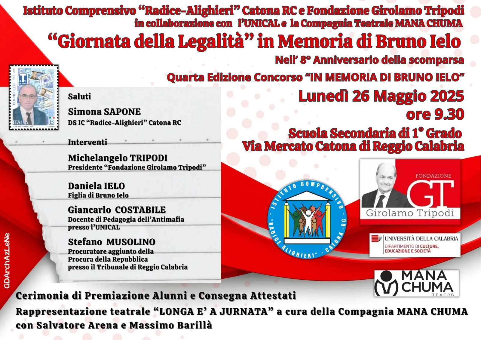 L'IC Radice Alighieri di Catona organizza iniziativa in memoria di Bruno Ielo