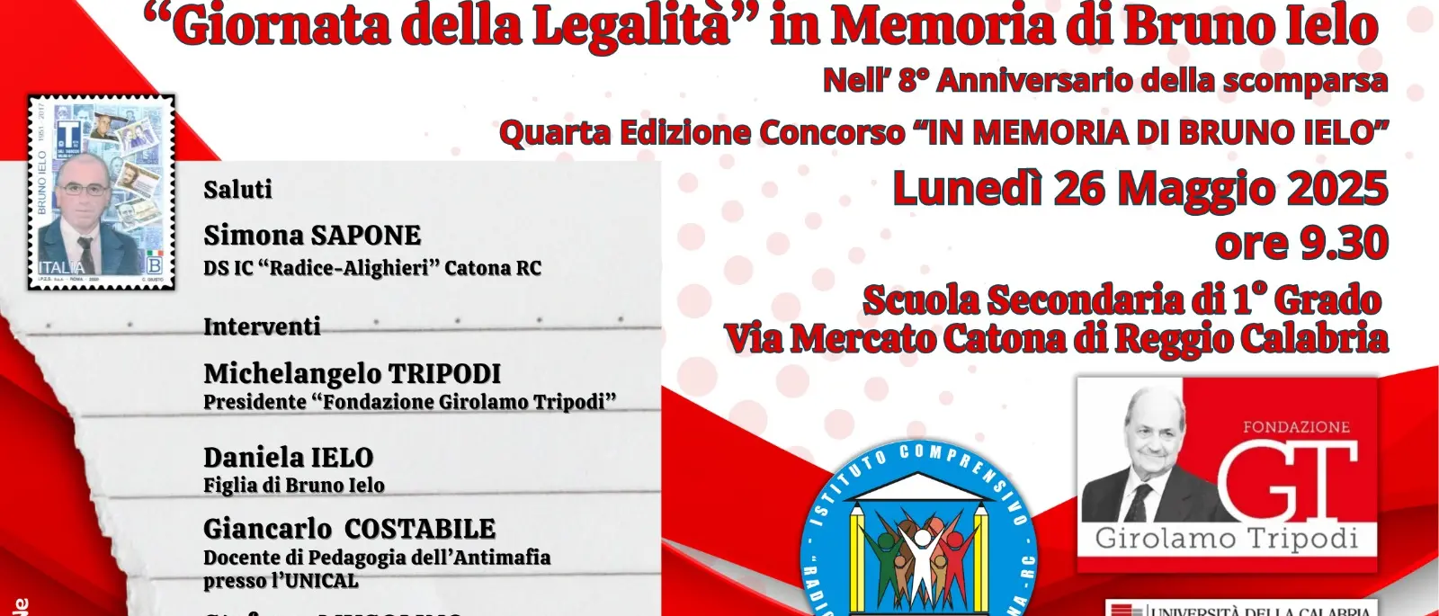 L'IC Radice Alighieri di Catona organizza iniziativa in memoria di Bruno Ielo