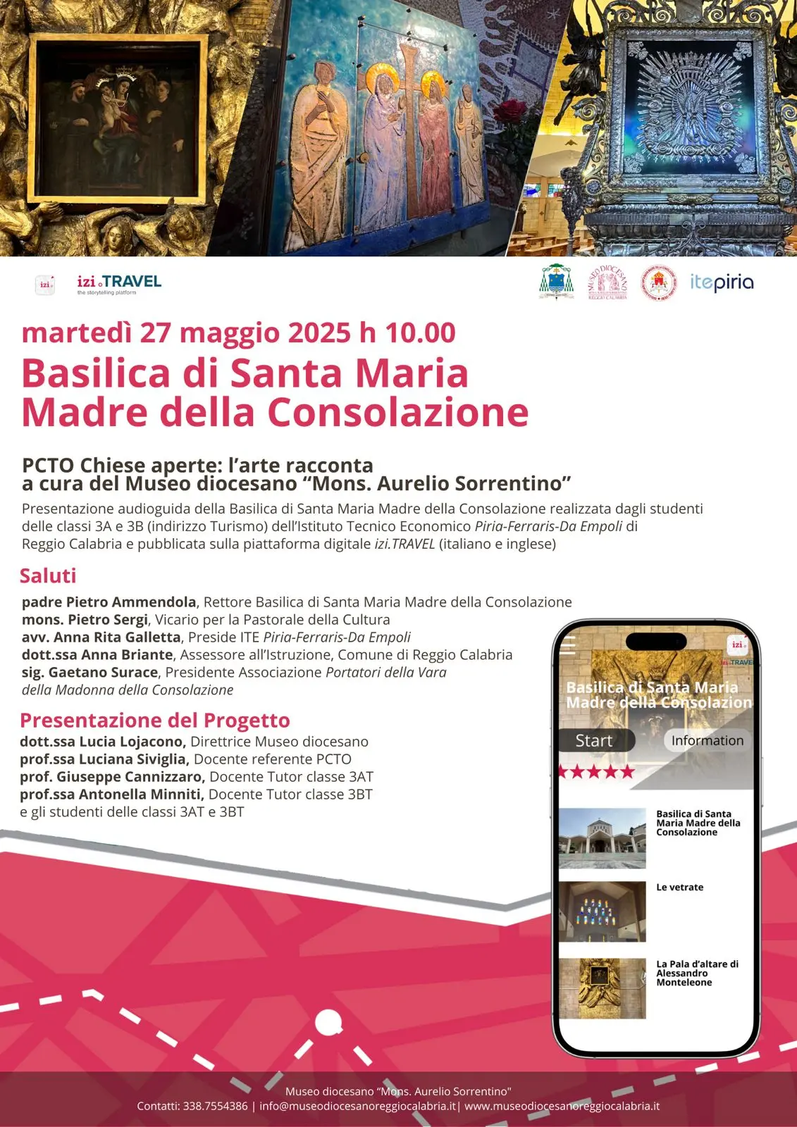 Reggio, gli studenti dell'ITE Piria presentano le audioguide della Basilica dell’Eremo