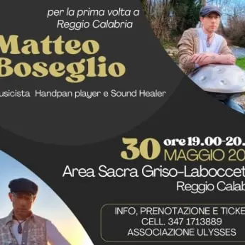 Le tappe reggine del tour del musicista e sound healer biellese Matteo Boseglio