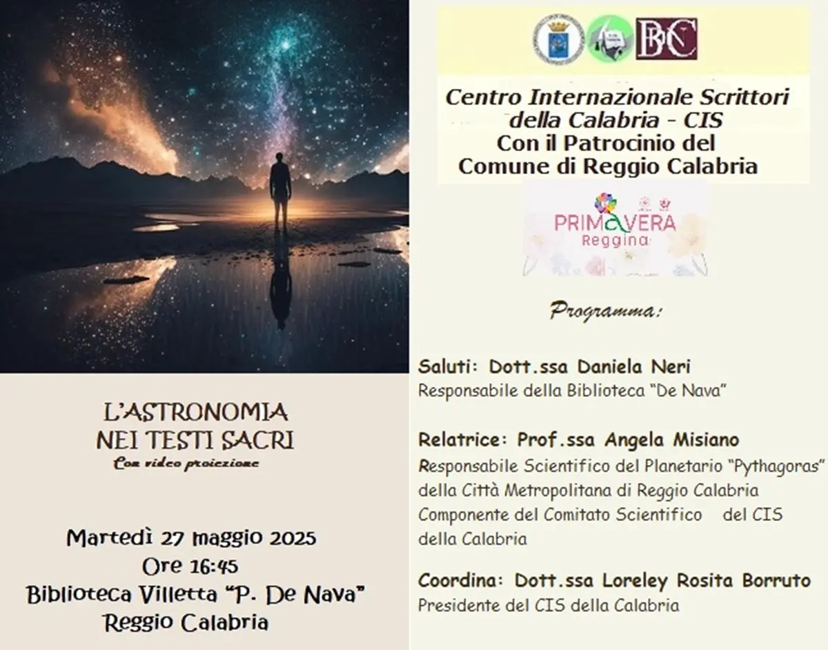 Reggio, in biblioteca la conferenza sull'Astronomia nei testi sacri