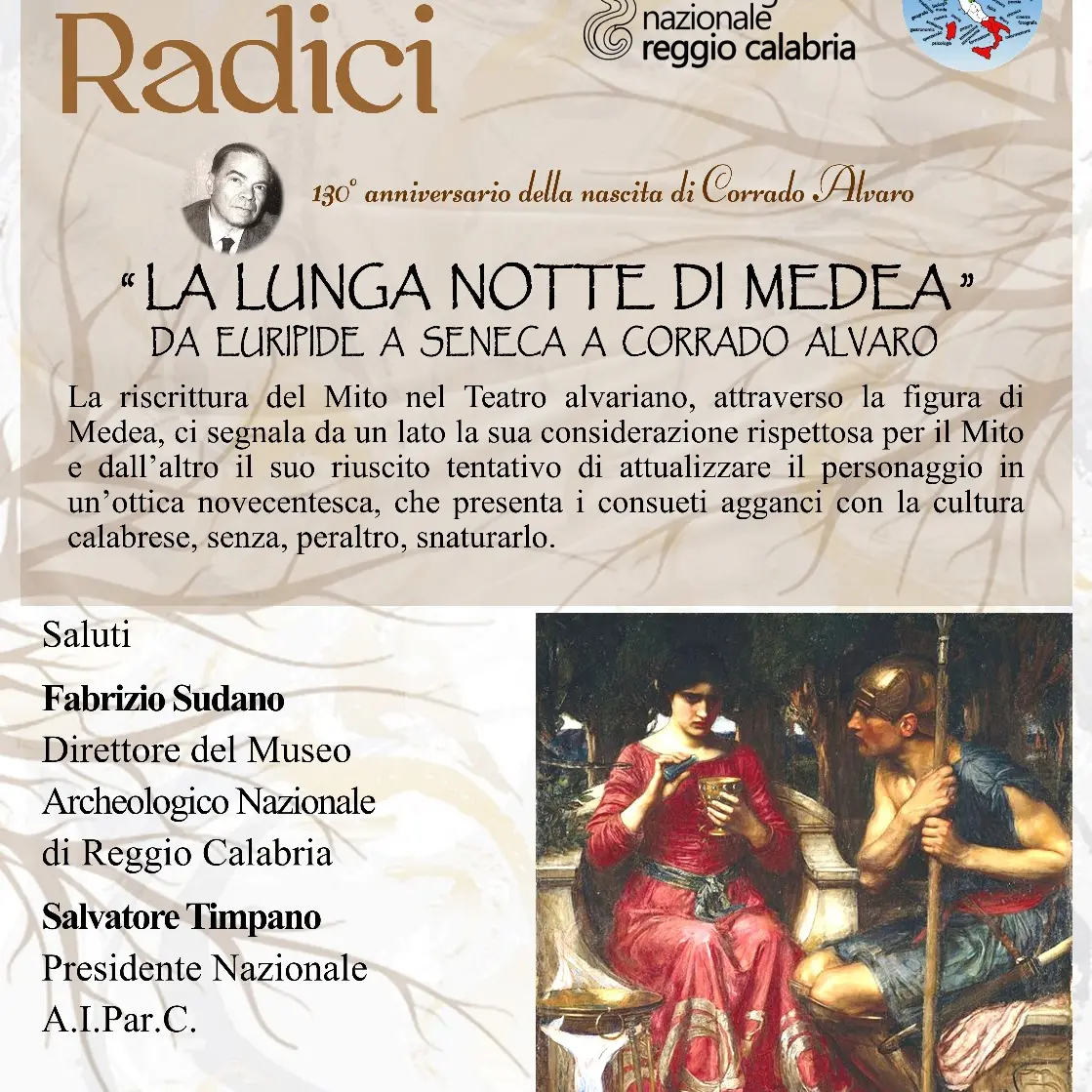 Reggio, il 28 maggio l'incontro dal tema \"La lunga notte di Medea. Da Euripide a Seneca, a Corrado Alvaro\"