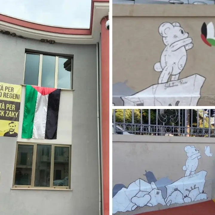 Accanto a una scuola a Cinquefrondi un murales per le vittime palestinesi