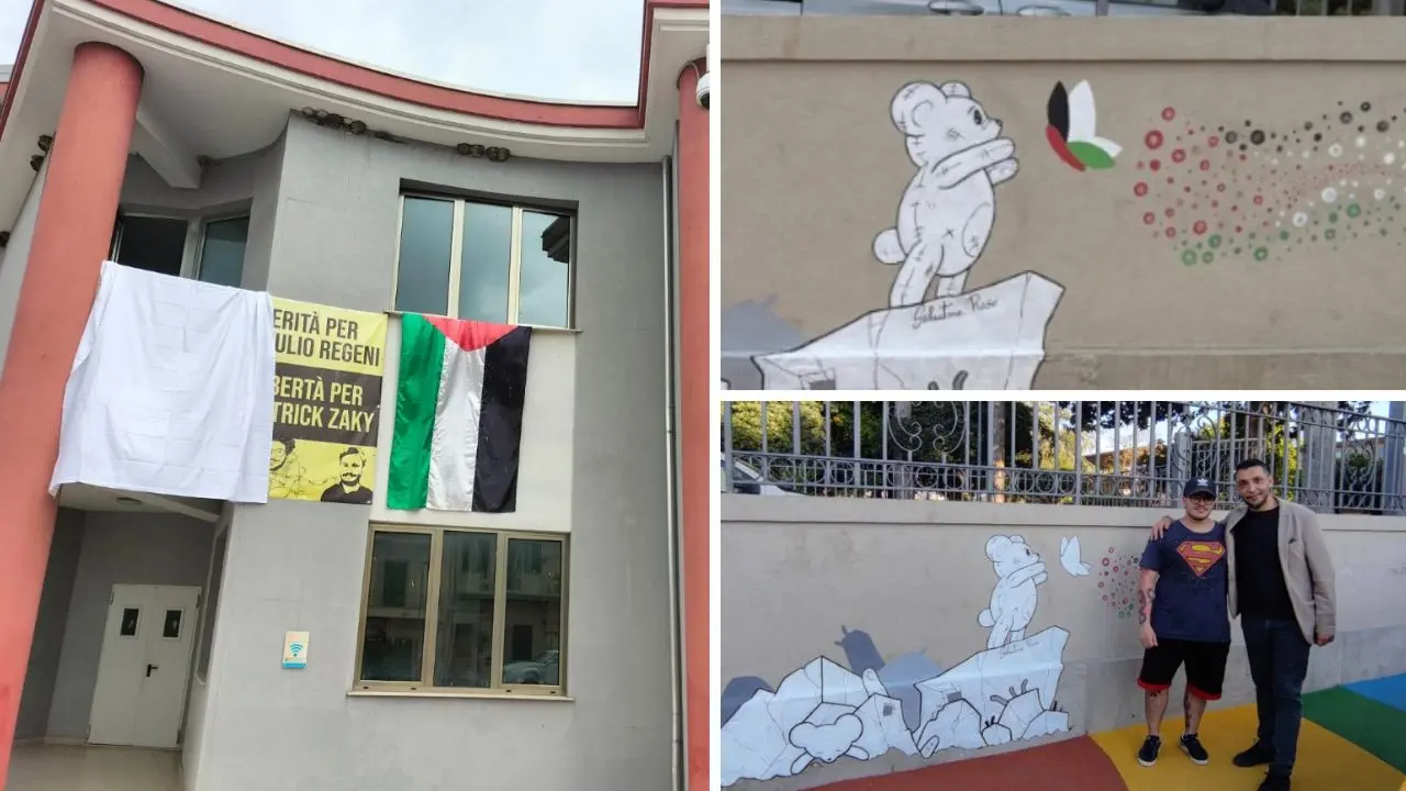 Accanto a una scuola a Cinquefrondi un murales per le vittime palestinesi
