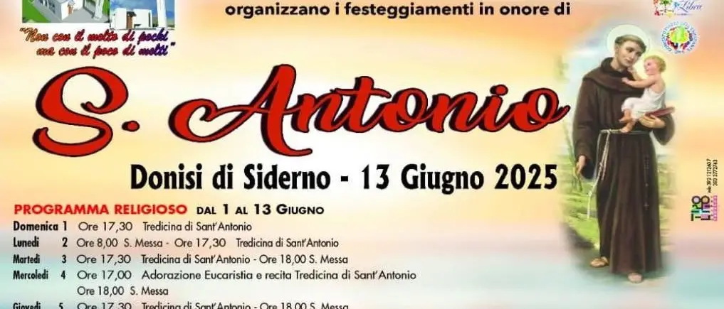Siderno, domani si concludono i festeggiamenti in onore di Sant'Antonio