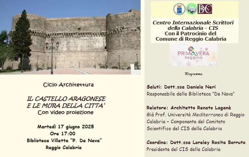 Reggio, martedì un incontro sul Castello Aragonese e le mura della Città