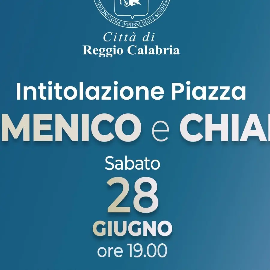 Una piazza di Catona porterà il nome di ‘Domenico e Chiara’