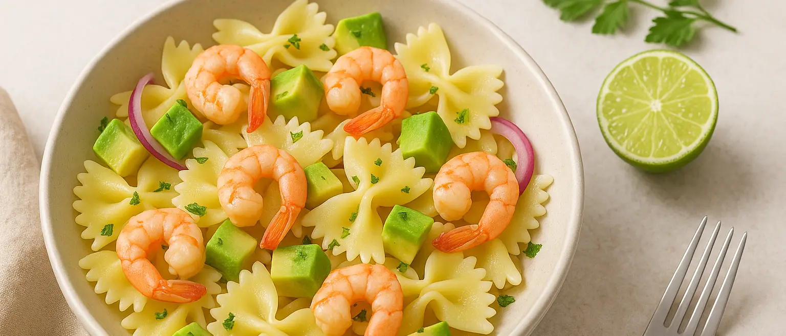LA RICETTA DEL GIORNO | Pasta fredda con gamberi, avocado e lime
