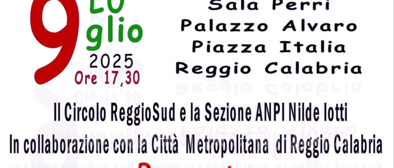 Reggio, il 9 luglio la presentazione del libro di Santo Gioffrè