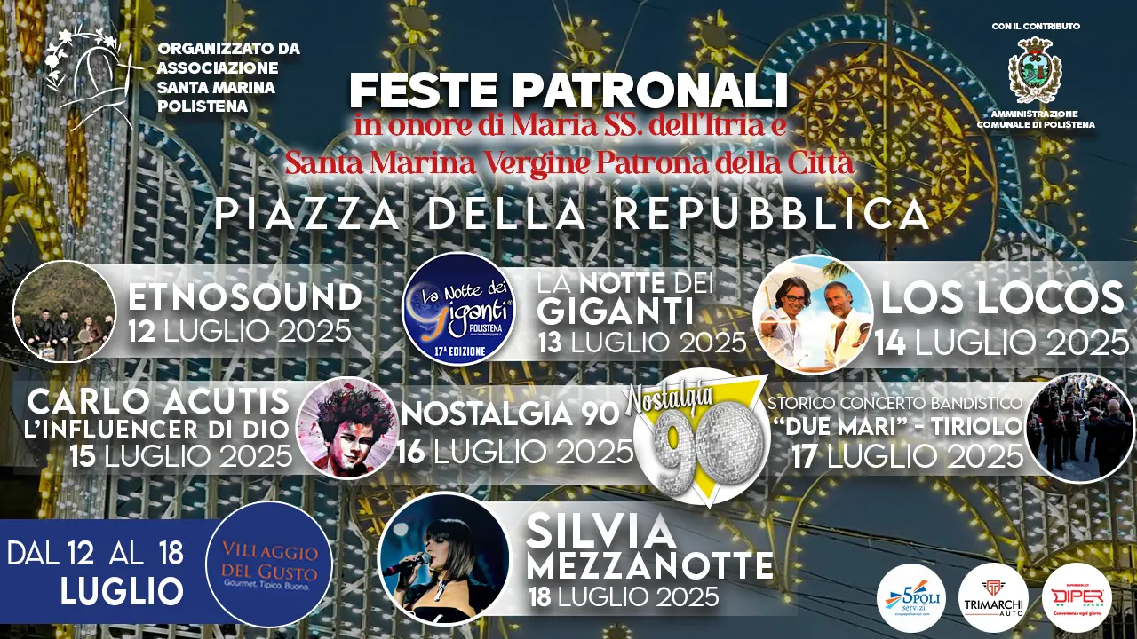 Polistena, dal 12 al 18 luglio le Feste Patronali: il programma