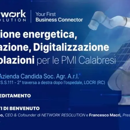 Locri, il seminario dal tema “Transizione energetica, Automazione, Digitalizzazione e Agevolazioni per le PMI calabresi”