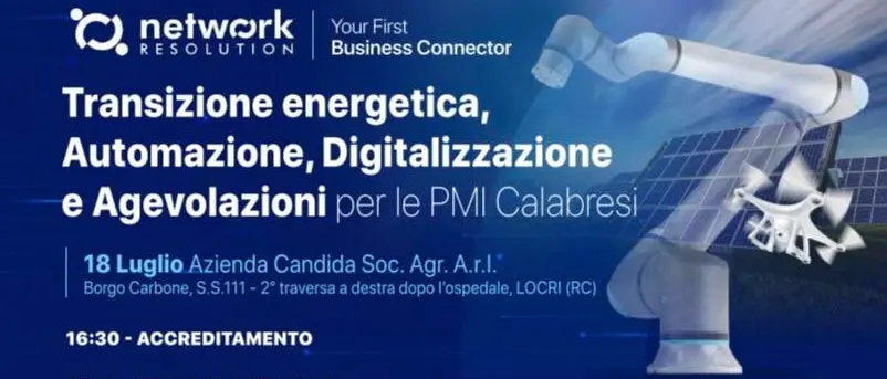 Locri, il seminario dal tema “Transizione energetica, Automazione, Digitalizzazione e Agevolazioni per le PMI calabresi”