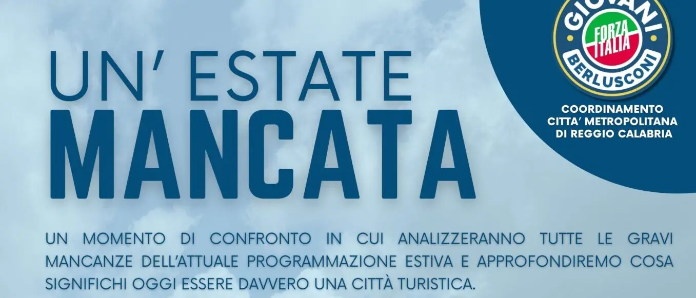 Reggio, giovedì l’iniziativa “Un’estate mancata” di Forza Italia Giovani
