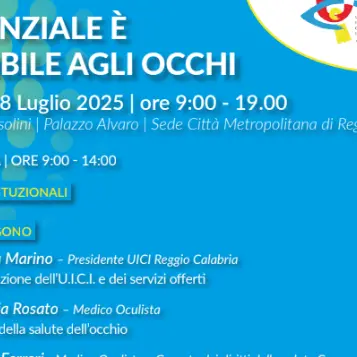 Reggio, l'UICI promuove una giornata dedicata alla salute degli occhi con visite oculistiche gratuite