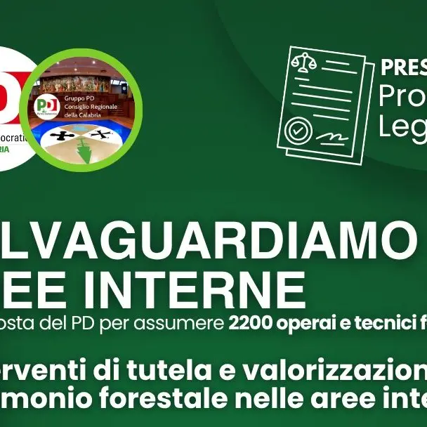 “Salvaguardiamo le aree interne”, il Pd presenta la proposta di legge per 2.200 nuovi addetti forestali