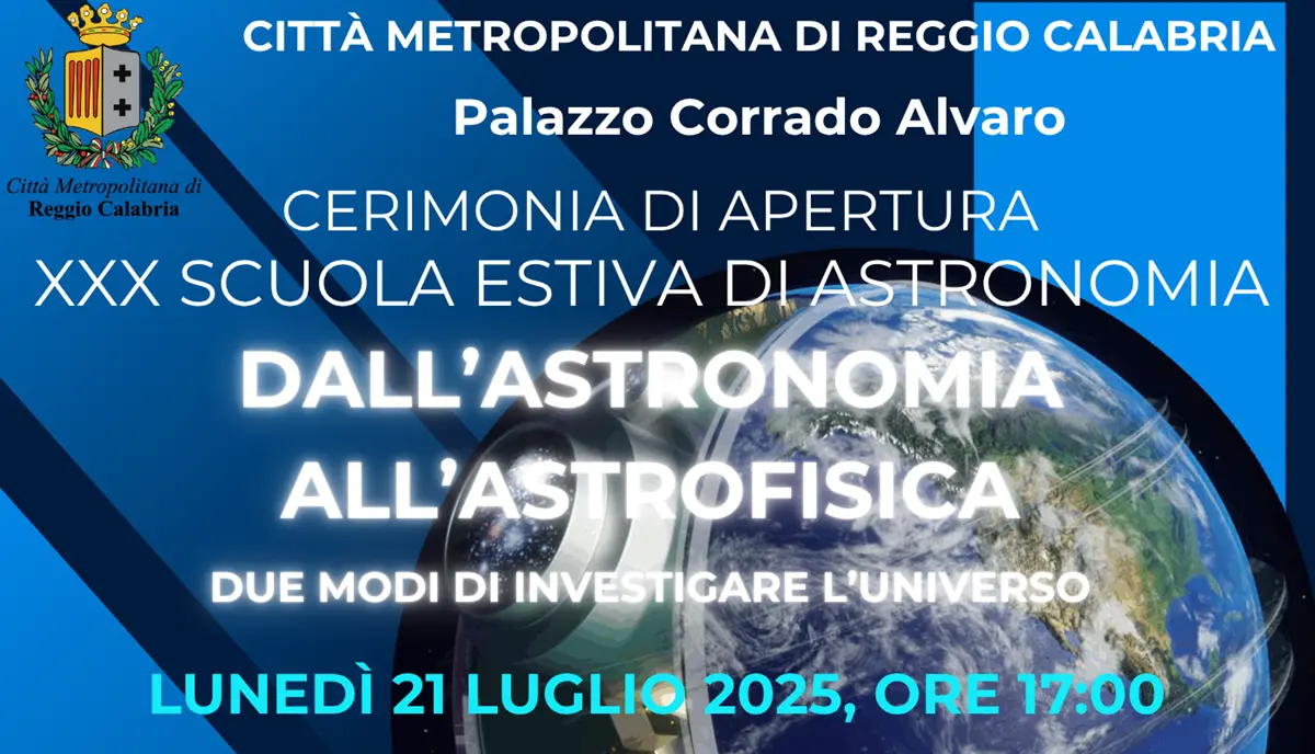 Reggio, domani la cerimonia di apertura della XXX edizione della Scuola Estiva di Astronomia