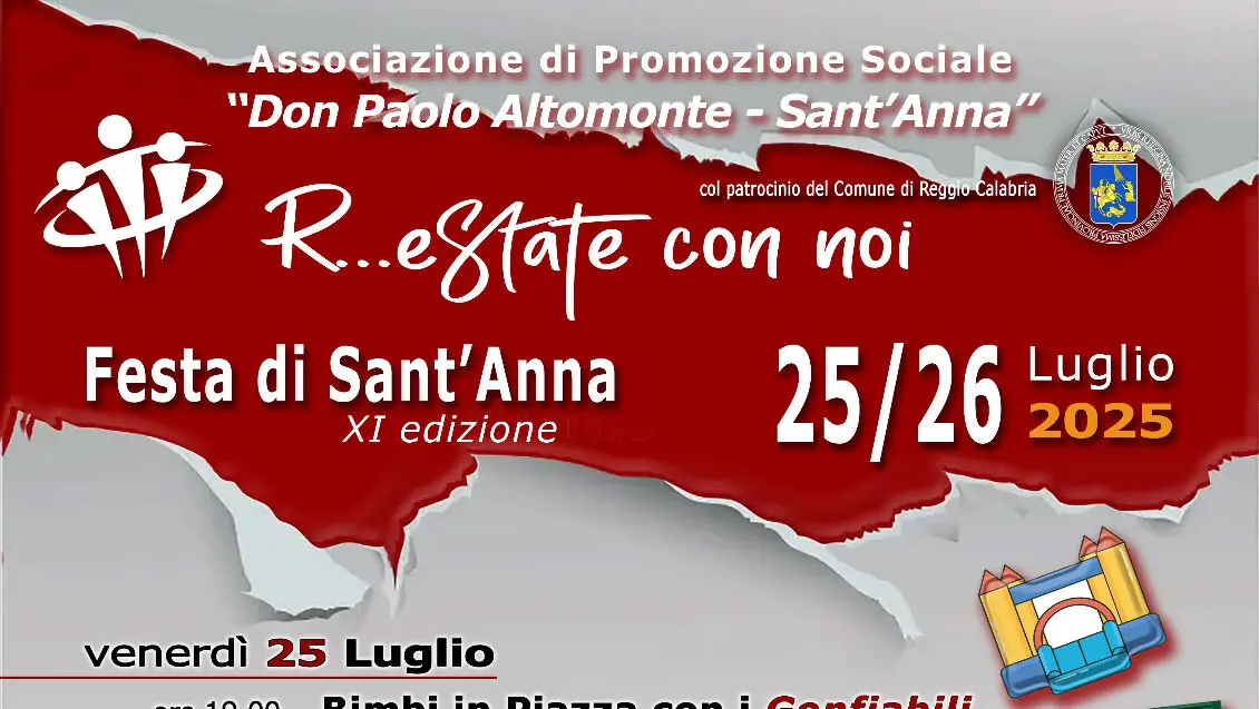 Festa di Sant’Anna, a Reggio due giorni di spettacoli, musica e divertimento in piazza