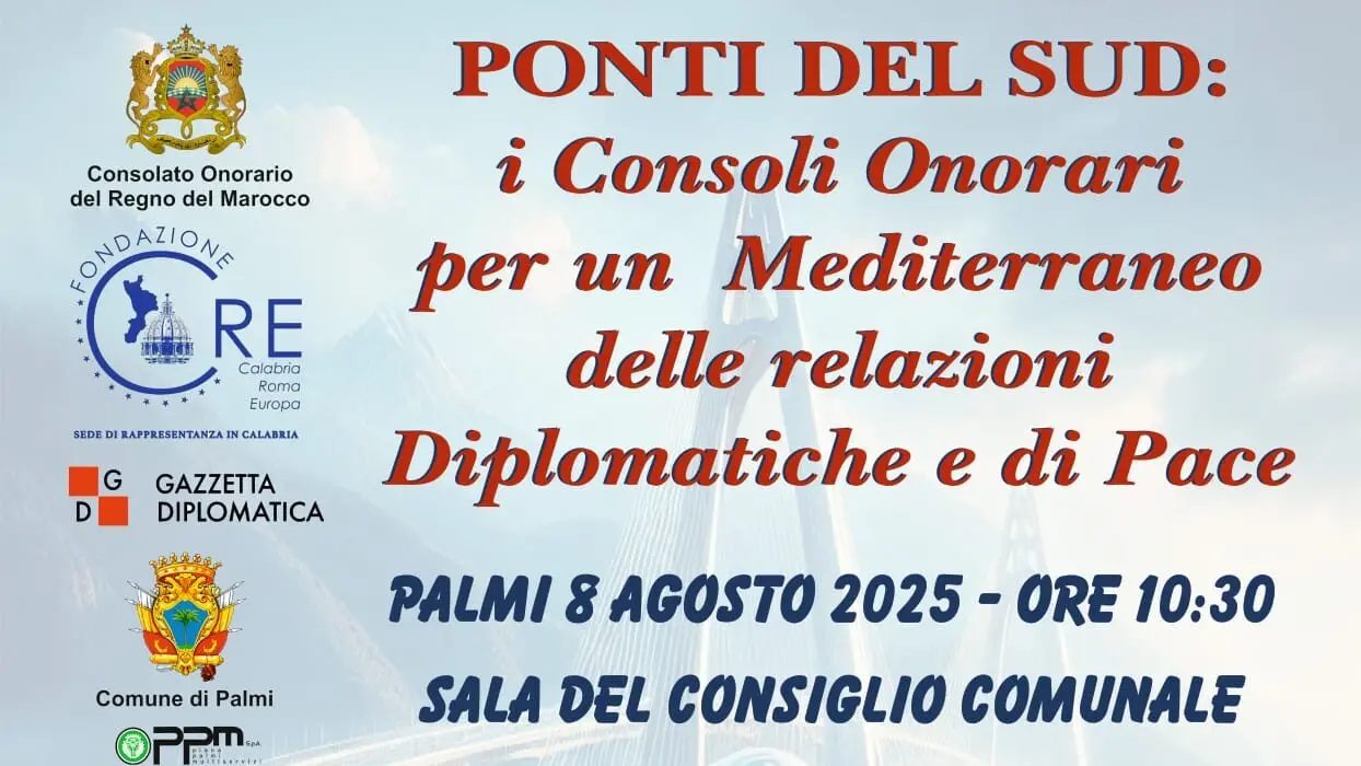 Ponti del Sud, a Palmi il convegno dei Consoli Onorari per un Mediterraneo di dialogo e pace