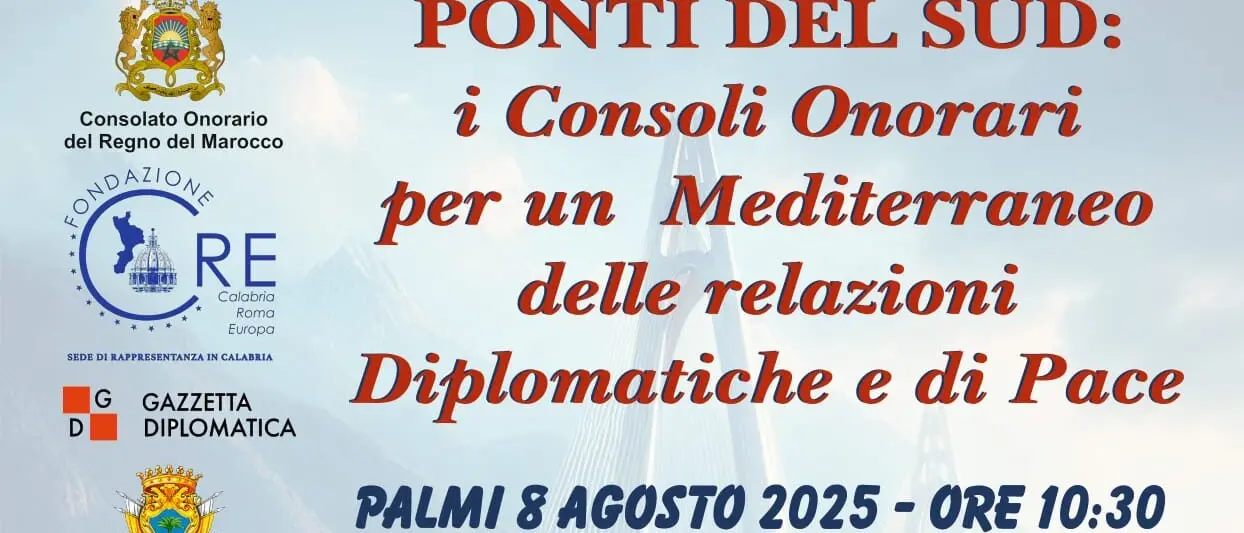 Ponti del Sud, a Palmi il convegno dei Consoli Onorari per un Mediterraneo di dialogo e pace