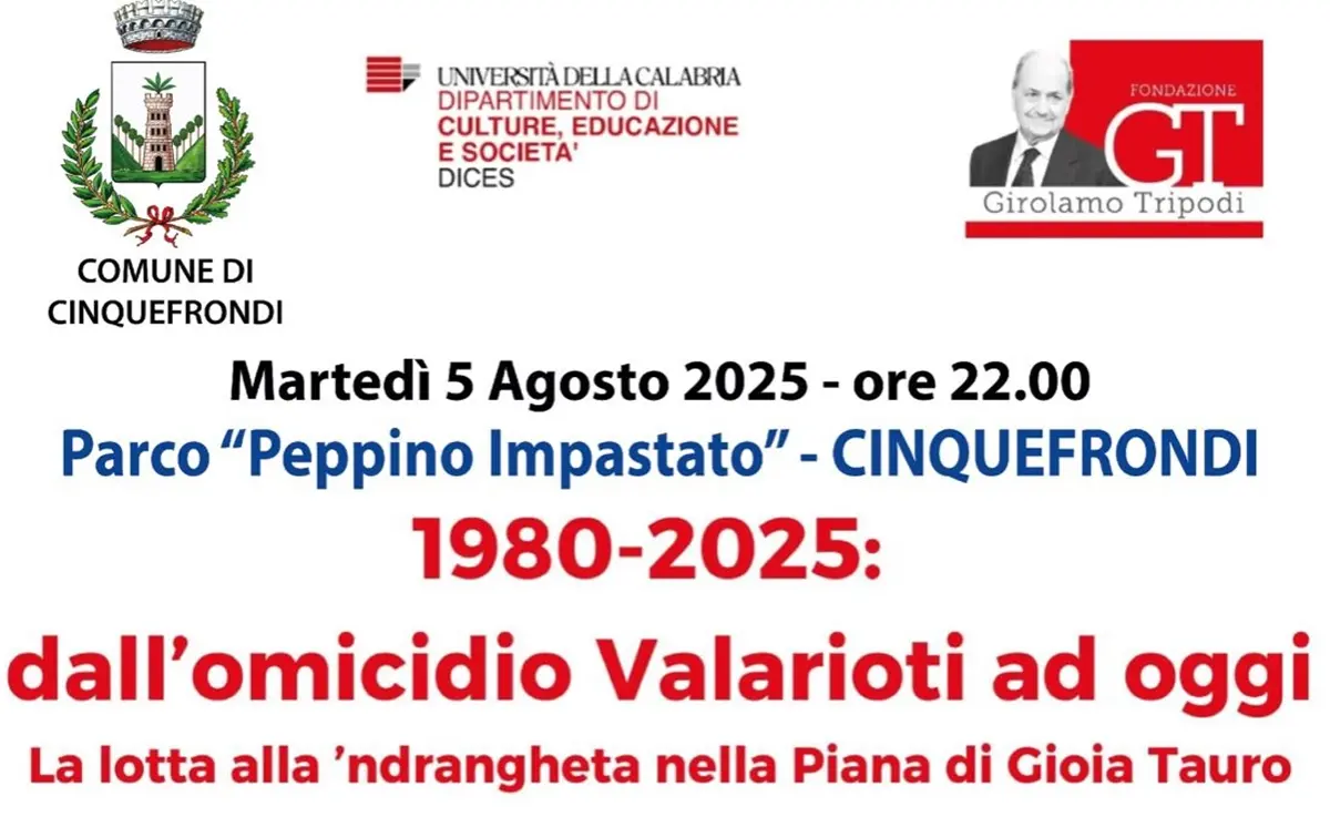 A Cinquefrondi incontro sulla lotta alla ’ndrangheta con il Procuratore Musolino