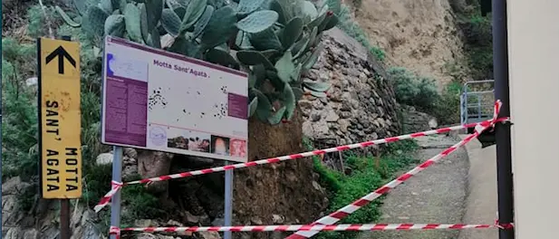 Motta Sant’Agata, bloccato il sentiero che porta alla rupe di Suso da San Salvatore