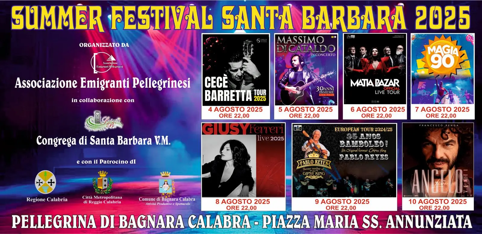 Gran finale al Summer Festival di Pellegrina: sul palco oggi Pablo Reyes dei Gipsy Kings. Attesa domani per Francesco Renga