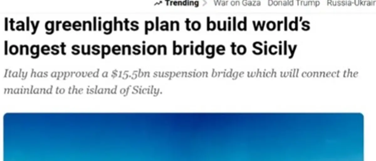 Il Ponte sullo Stretto conquista le prime pagine di tutto il mondo