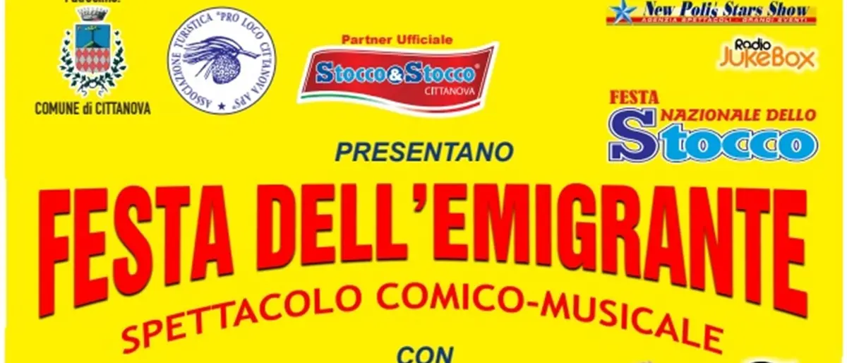 A Cittanova stasera la festa dell'Emigrante