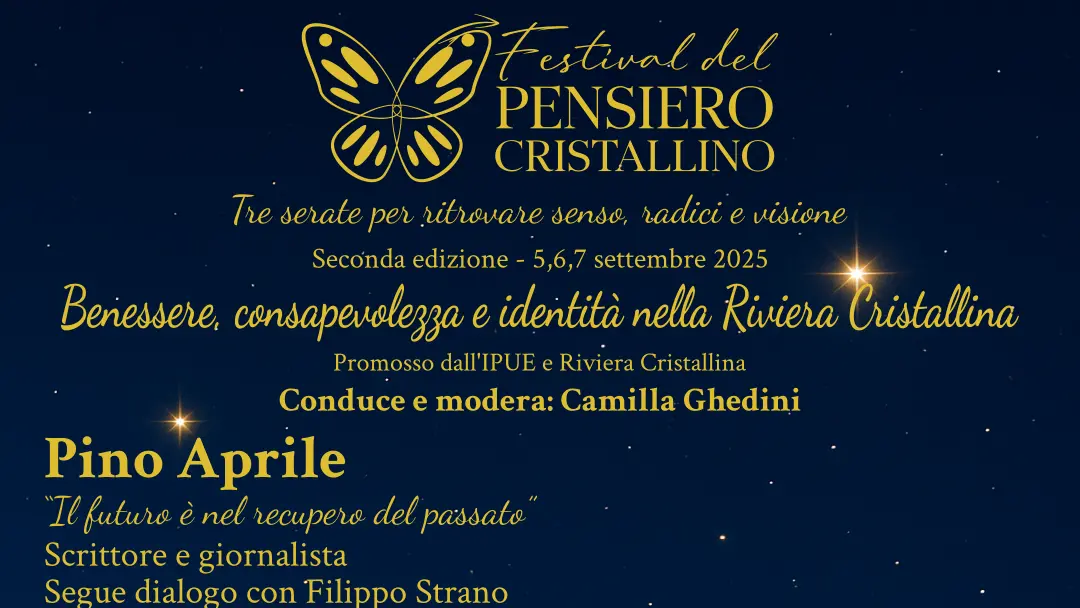 Pino Aprile inaugura il Festival del Pensiero Cristallino 2025 in Calabria