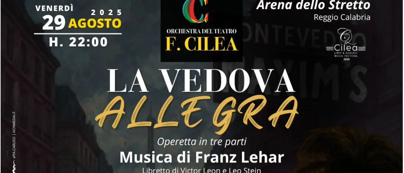 Reggio, il 29 agosto \"La Vedova Allegra\" all'Arena dello Stretto
