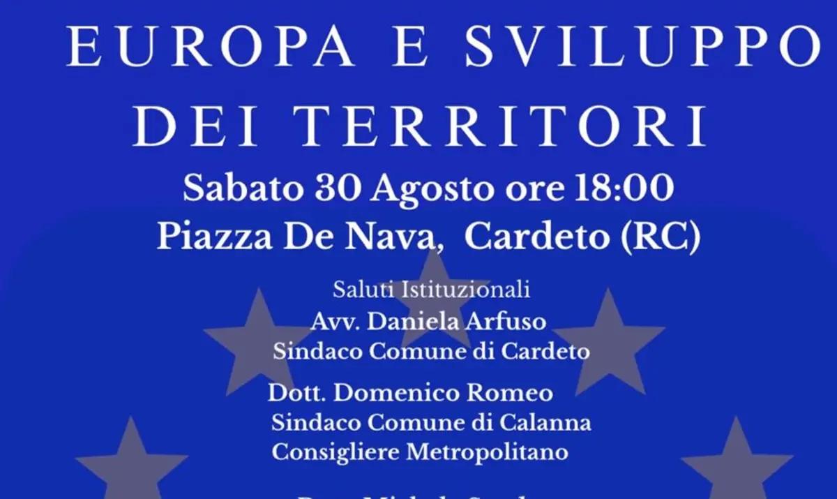 Europa e Sviluppo dei Territorio, oggi il confronto a Cardeto