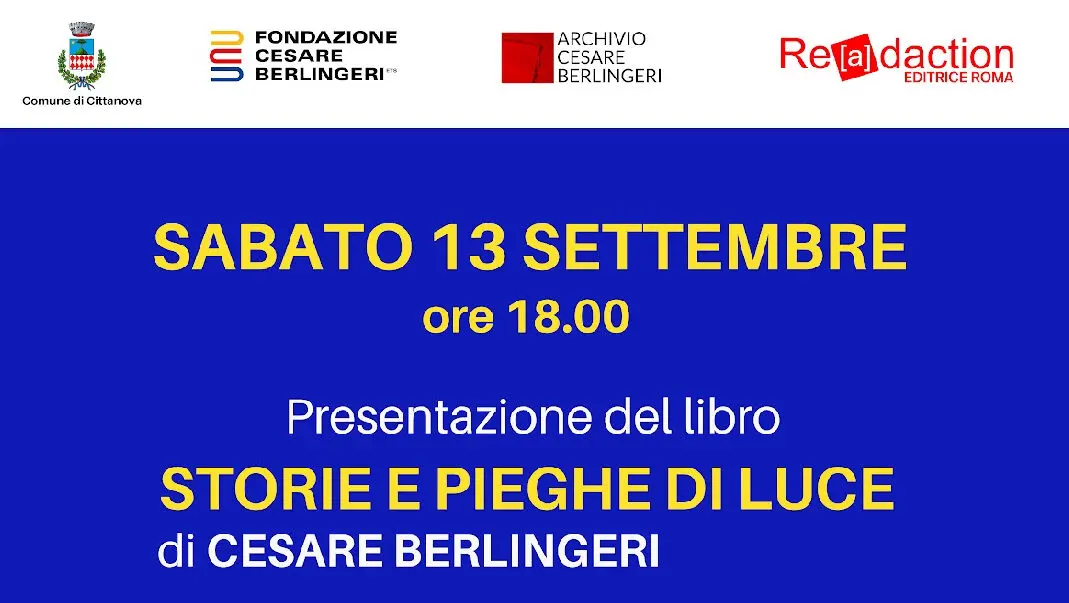 Cittanova celebra Cesare Berlingeri: presentazione del volume “Storie di pieghe e di luce”