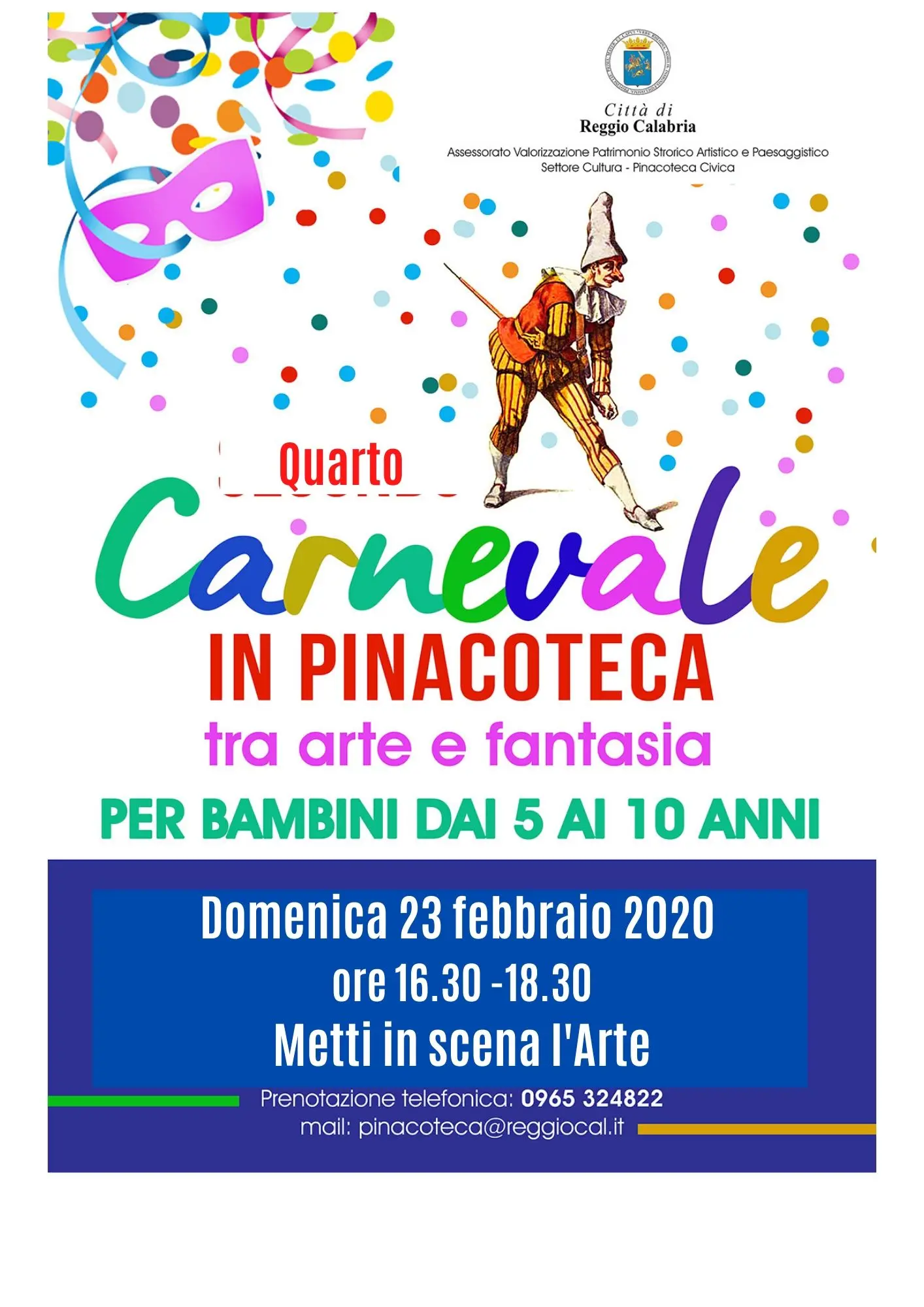 Pinacoteca civica: \"È Carnevale, metti in scena l'arte\"