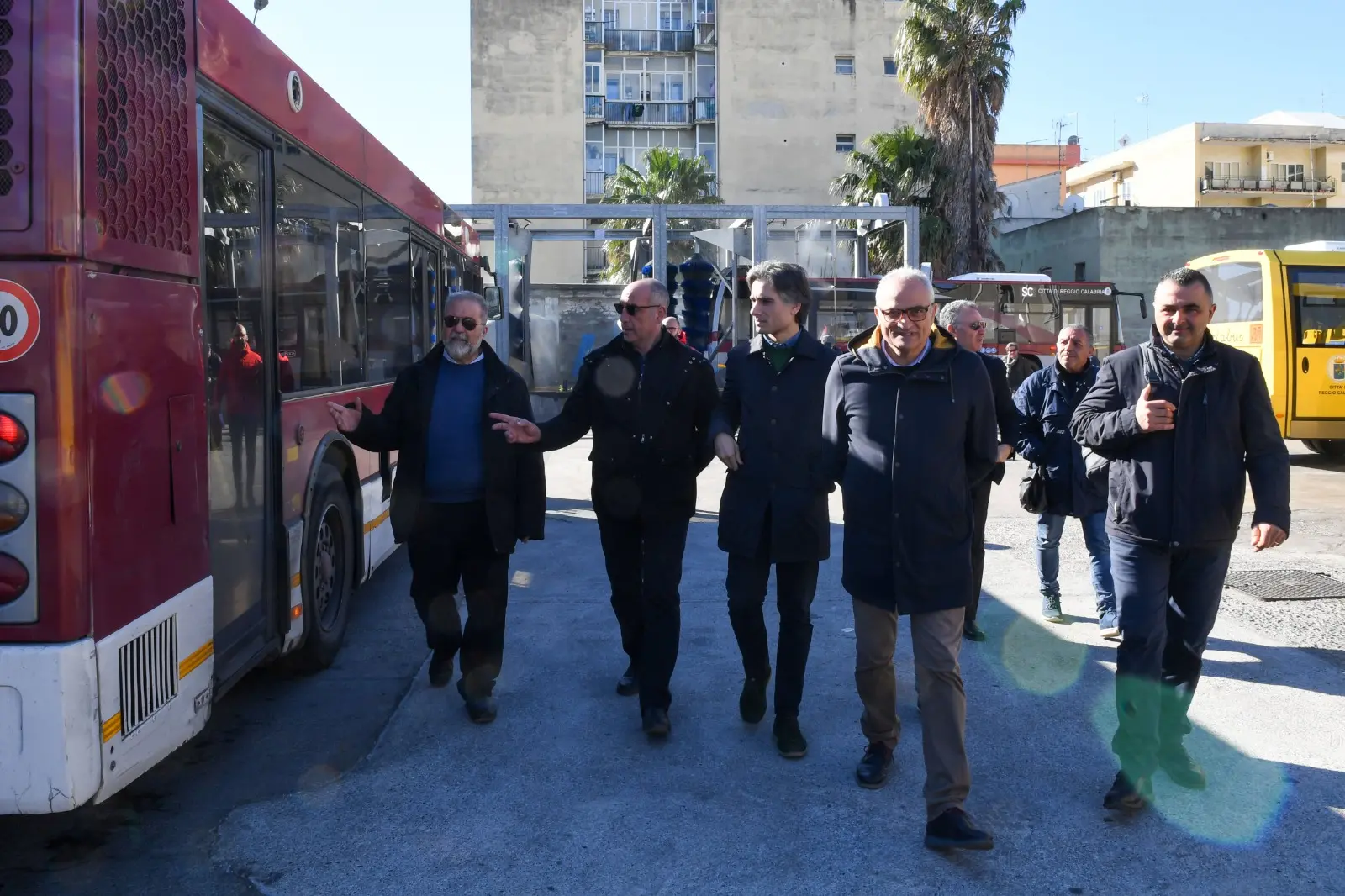 Sopralluogo di Falcomatà nel cantiere del piazzale Atam di via Foro Boario