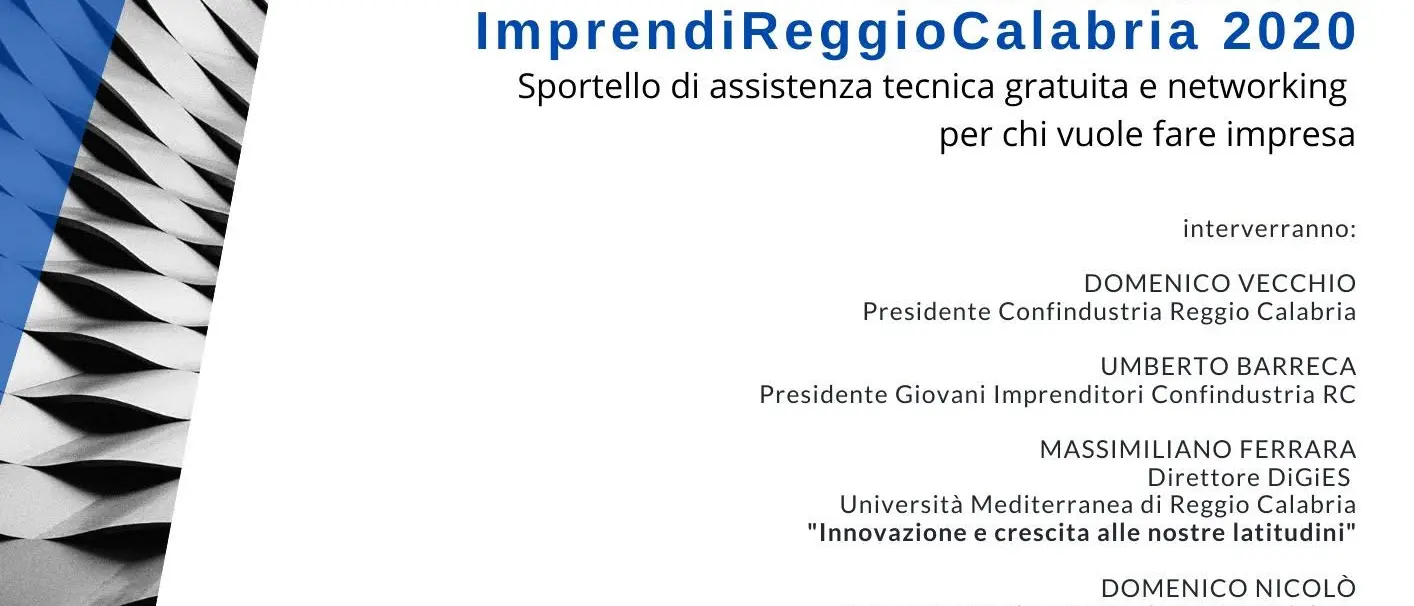 \"Sportello ImprendiReggioCalabria 2020\", giovedì la presentazione