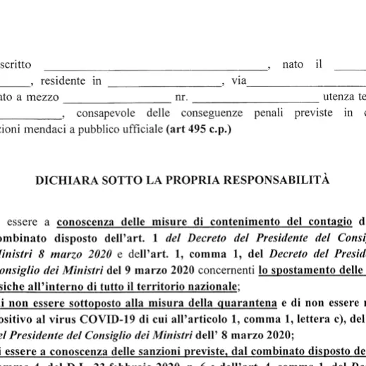 Coronavirus, per l’autocertificazione arriva il nuovo modulo: ecco cosa cambia
