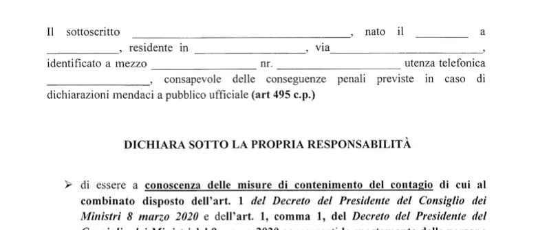 Coronavirus, per l’autocertificazione arriva il nuovo modulo: ecco cosa cambia
