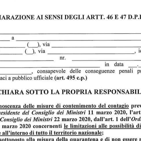 Coronavirus, per l’autocertificazione arriva il nuovo modulo: ecco cosa cambia
