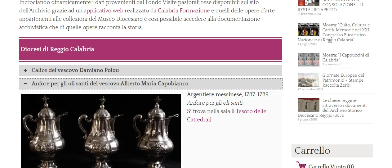 Reggio Calabria, Archivio storico diocesano e Museo diocesano nel progetto \"La Memoria ritrovata\"