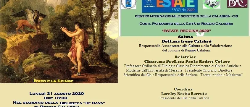 Reggio Calabria, incontro del Cis Calabria su “La colpa e la peste nell’Edipo Re” di Sofocle