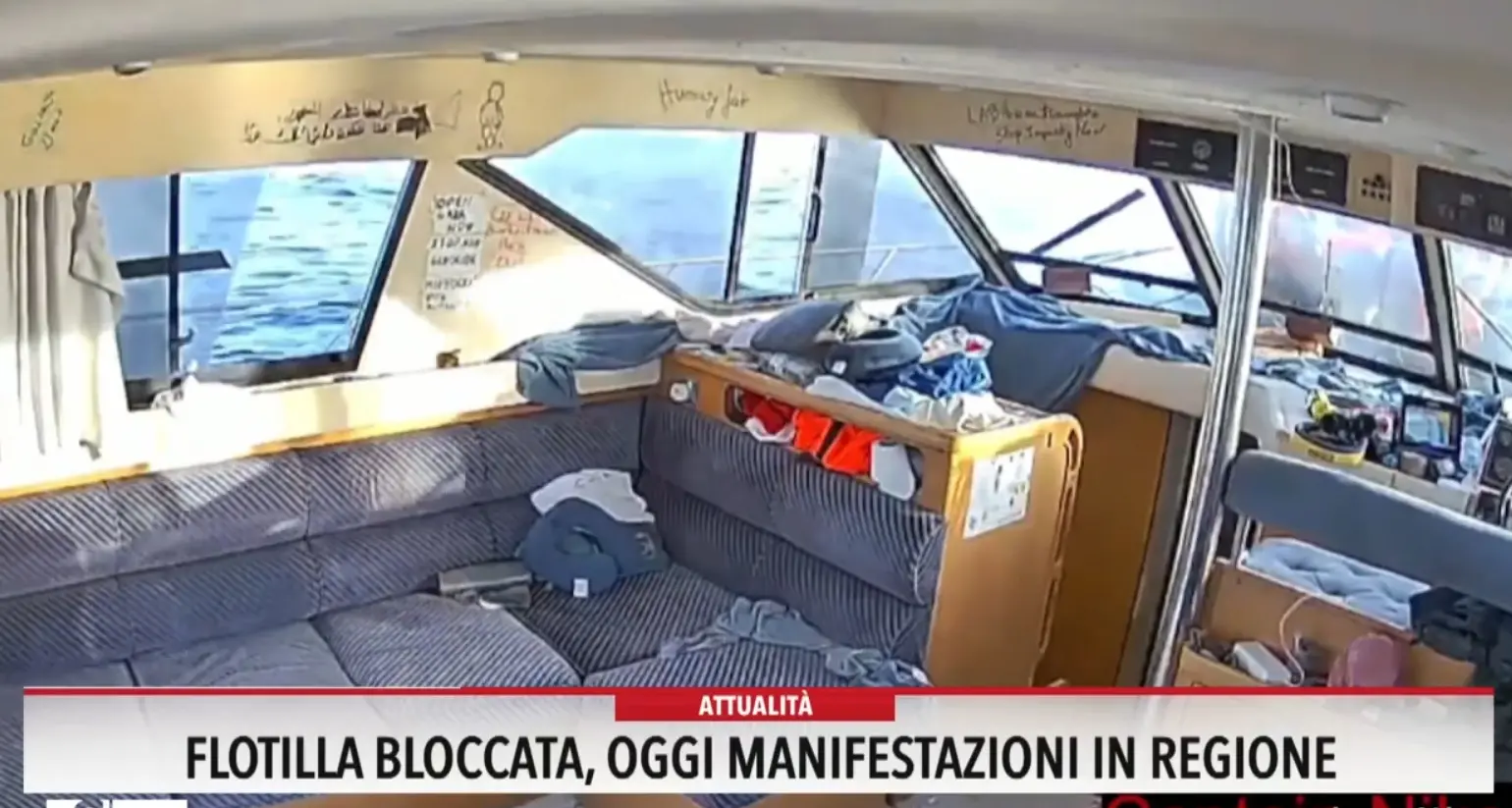 Flotilla bloccata, oggi manifestazioni in Regione